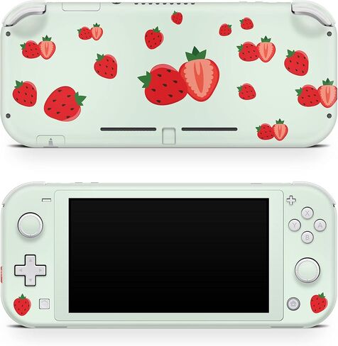 Tacky design Strawberry Skin Compatible with Nintendo Switch lite, Green Switch lite Stickers Vinyl 3m Decal Cute Full wrap Cover in Saudi Arabia