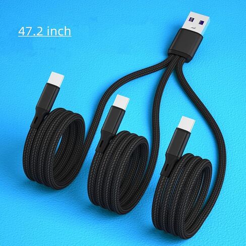 Xmipbs 3 in 1 Multiple Charging Cable 5A Dast Charging 4FT Nylon Braided USB Charger Cord with Type-C Male Plug for DJI Avata/FPV/Mini 2/Mini 3 pro/Air 2s/Mavic 3 Controller/Phone Black in Saudi Arabia
