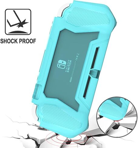 Protective Case for Nintendo Switch Lite, Switch Lite Case with Detachable Screen Protector Cover + Hand Grip Case Compatible with Nintendo Switch Lite 2019, Black in Kuwait