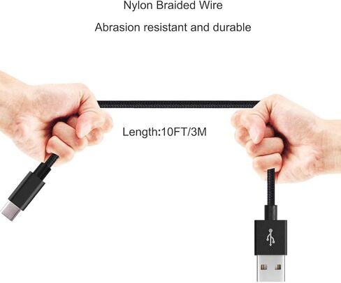 كيبل USB C بطول 10 اقدام من قطعتين مناسب لذراع تحكم بلاي ستيشن 5 وXbox Series X/S، سلك شاحن طاقة من النوع C in Kuwait