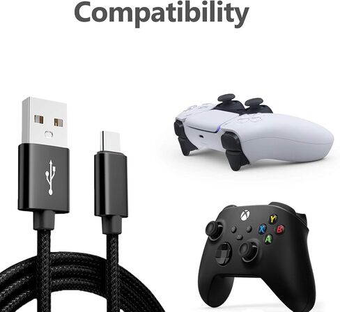 كيبل USB C بطول 10 اقدام من قطعتين مناسب لذراع تحكم بلاي ستيشن 5 وXbox Series X/S، سلك شاحن طاقة من النوع C in Kuwait