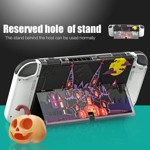  ECHZOVE Switch OLED Protective Case, Clear Cover Case Compatible with Nintendo Switch OLED with Screen Protector and Thumb Grips - Rockets Theme ﻿ in Kuwait