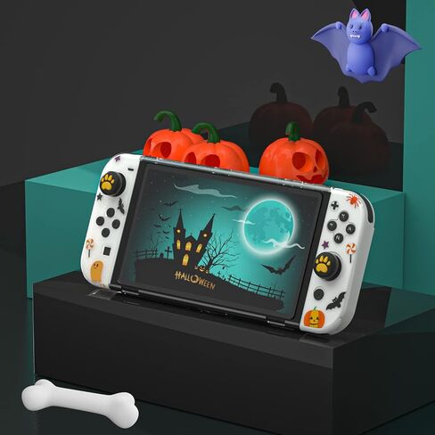  ECHZOVE Switch OLED Protective Case, Clear Cover Case Compatible with Nintendo Switch OLED with Screen Protector and Thumb Grips - Rockets Theme ﻿ in Kuwait