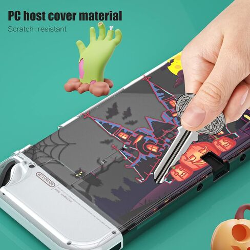  ECHZOVE Switch OLED Protective Case, Clear Cover Case Compatible with Nintendo Switch OLED with Screen Protector and Thumb Grips - Rockets Theme ﻿ in Kuwait