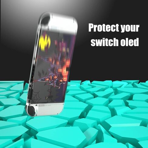  ECHZOVE Switch OLED Protective Case, Clear Cover Case Compatible with Nintendo Switch OLED with Screen Protector and Thumb Grips - Rockets Theme ﻿ in Kuwait