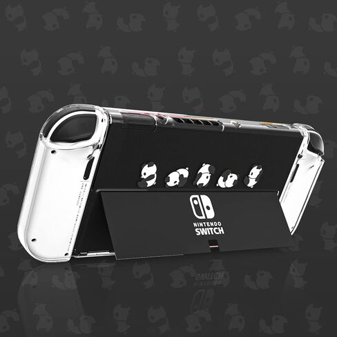  ECHZOVE Switch OLED Protective Case, Clear Cover Case Compatible with Nintendo Switch OLED with Screen Protector and Thumb Grips - Rockets Theme ﻿ in Kuwait