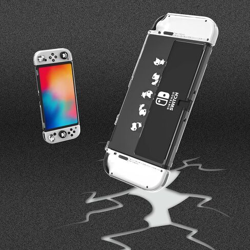  ECHZOVE Switch OLED Protective Case, Clear Cover Case Compatible with Nintendo Switch OLED with Screen Protector and Thumb Grips - Rockets Theme ﻿ in Kuwait