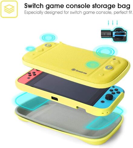 Smatree Hard Shell Carry Case for Nintendo Switch with 10 Game Cartridges, Protective Storage Case for Travel（Black） in Saudi Arabia