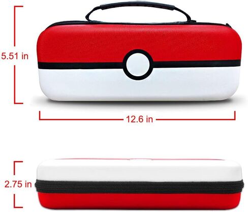 حافظة لجهاز نينتندو سويتش، حقيبة سفر محمولة من يولمو لجهاز نينتندو بوكيمون، حقيبة صلبة واقية مع حافظة شفافة لبوكبول وواقي شاشة من الزجاج المقوى (أحمر وأبيض) in Kuwait