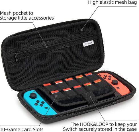 Geekshare Cute Carrying Case Compatible with Nintendo Switch/Switch OLED - Portable Hardshell Slim Travel Carrying Case fit Switch Console & Game Accessories - A Wrist Strap (Land of Mystery) in Saudi Arabia