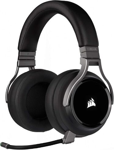 سماعة الألعاب اللاسلكية Corsair Virtuoso RGB - صوت محيطي عالي الدقة 7.1 - أغطية أذن من إسفنج الذاكرة - عمر بطارية يصل إلى 20 ساعة - كربون (متجدد) in Kuwait