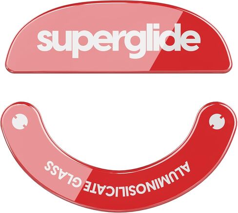 Superglide - أسرع وأنعم أقدام ماوس/زلاجات مصنوعة من زجاج فائق القوة لا تشوبه شائبة ونعل فائق السرعة وسلس ومتين لماوس الألعاب اللاسلكي Pulsar X2 وX2 Mini (أحمر) in Kuwait