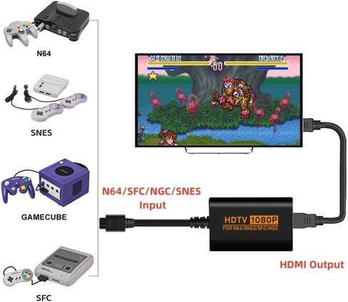كابل محول Junsi N64 إلى HDMI SFC/NGC إلى HDMI 1080P، محولات صوت فيديو عالية الدقة تدعم PAL NTSC متوافقة مع وحدة تحكم نينتندو 64/SNES/SFC/NGC، HDTV in Kuwait