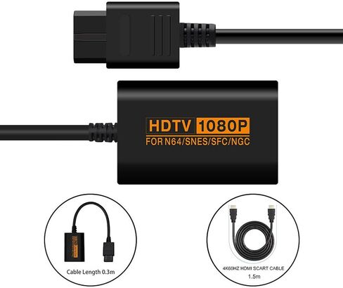 كابل محول Junsi N64 إلى HDMI SFC/NGC إلى HDMI 1080P، محولات صوت فيديو عالية الدقة تدعم PAL NTSC متوافقة مع وحدة تحكم نينتندو 64/SNES/SFC/NGC، HDTV in Kuwait
