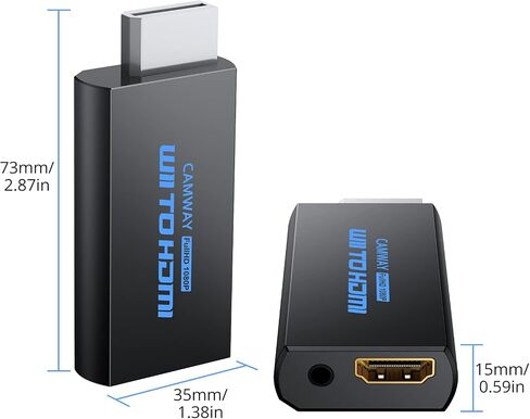 CAMWAY Wii to HDMI,Wii to HDMI Converter, 3.5mm Audio Converter Adapter for Wii,Wii Signal to 720p/1080p Video Converter Adaptor HD HDTV with HDMI Cable Support NTSC 480i 480p PAL 576i in Saudi Arabia