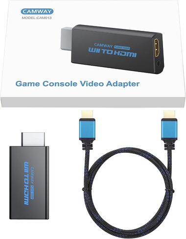 CAMWAY Wii to HDMI,Wii to HDMI Converter, 3.5mm Audio Converter Adapter for Wii,Wii Signal to 720p/1080p Video Converter Adaptor HD HDTV with HDMI Cable Support NTSC 480i 480p PAL 576i in Saudi Arabia