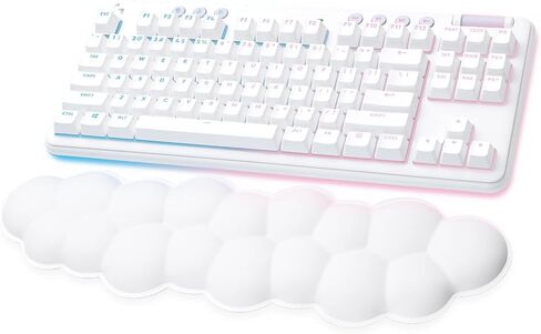 لوحة مفاتيح الألعاب الميكانيكية السلكية Logitech G713 مع إضاءة LIGHTSYNC RGB، ومفاتيح خطية (GX Red)، ومسند راحة اليد للوحة المفاتيح، متوافق مع أجهزة الكمبيوتر الشخصية وأجهزة Mac - ضباب أبيض (متجدد) in Saudi Arabia
