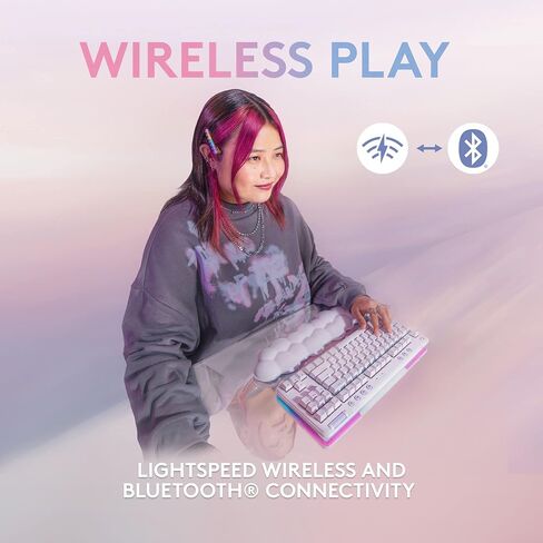 لوحة مفاتيح الألعاب الميكانيكية السلكية Logitech G713 مع إضاءة LIGHTSYNC RGB، ومفاتيح خطية (GX Red)، ومسند راحة اليد للوحة المفاتيح، متوافق مع أجهزة الكمبيوتر الشخصية وأجهزة Mac - ضباب أبيض (متجدد) in Saudi Arabia