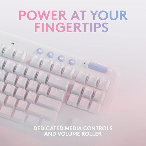 لوحة مفاتيح الألعاب الميكانيكية السلكية Logitech G713 مع إضاءة LIGHTSYNC RGB، ومفاتيح خطية (GX Red)، ومسند راحة اليد للوحة المفاتيح، متوافق مع أجهزة الكمبيوتر الشخصية وأجهزة Mac - ضباب أبيض (متجدد) in Saudi Arabia