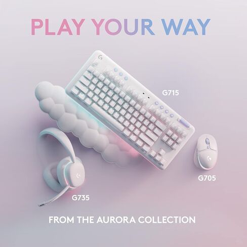 لوحة مفاتيح الألعاب الميكانيكية السلكية Logitech G713 مع إضاءة LIGHTSYNC RGB، ومفاتيح خطية (GX Red)، ومسند راحة اليد للوحة المفاتيح، متوافق مع أجهزة الكمبيوتر الشخصية وأجهزة Mac - ضباب أبيض (متجدد) in Saudi Arabia