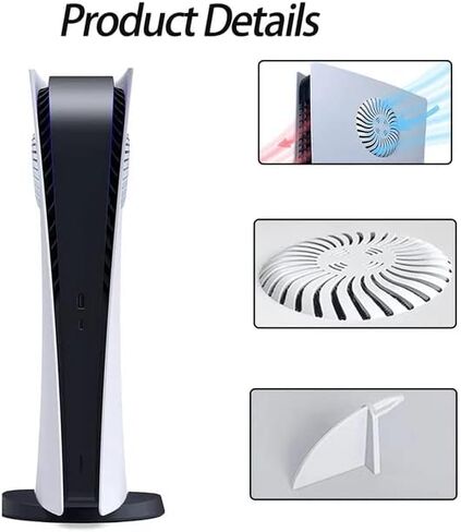 57° Cooling Vent Face Plate Console Cover for Playstation 5 Disc Edition (Black) - Stylish and Durable PS5 Faceplate with Improved Cooling in Saudi Arabia