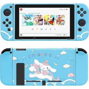 حافظة واقية ناعمة من JINGDU متوافقة مع وحدة التحكم Switch وJoy-Cons، رفيعة ونحيفة وخفيفة، يمكن إدخال المفتاح في قاعدة الشحن مع الغلاف، مناسبة فقط للتبديل (ليس لطراز OLED)، كلب، أزرق in Kuwait