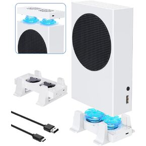 Cooling Stand with Fan for Xbox Series S - ZAONOOL Fan Cooling System - Cooler Fan with 3 Level Speed & 2 USB Ports - Top or Bottom Dual Purpose High Speed Fan for Xbox Series S Console Accessories in Kuwait