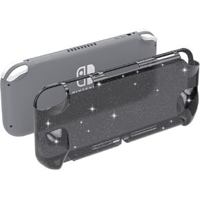 NANANINO Switch lite Clear Glitter Case, Switch lite Protective Case, Switch lite Soft TPU Case - Black