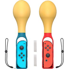 مقابض TiMOVO Maracas لجهاز Nintendo Switch Samba de Amigo، (عبوة من قطعتين) مقابض يد مريحة لاهتزاز Maracas، مقابض متوافقة مع Nintendo Switch OLED Model 2021/Switch Joycon، أحمر وأزرق in Saudi Arabia