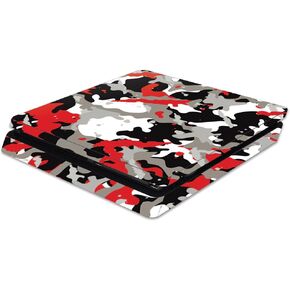 MightySkins Skin متوافق مع جهاز تحكم Sony PS4 Slim - Red Camo | غطاء واقي ومتين وفريد من نوعه من الفينيل | سهل الاستخدام والإزالة وتغيير الأنماط | صنع في الولايات المتحدة الأمريكية in Kuwait