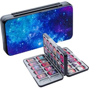 RHOTALL Game Card Case for Nintendo Switch/OLED/Lite/2 , Storage Card Box with 48 Game Cards Cartridge and 24 SD Cards Slots, Switch Games Holder with Magnetic Design - Starry sky in Saudi Arabia