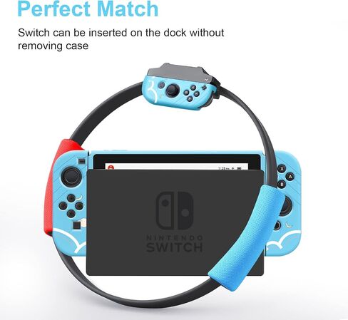 حافظة واقية ناعمة من JINGDU متوافقة مع وحدة التحكم Switch وJoy-Cons، رفيعة ونحيفة وخفيفة، يمكن إدخال المفتاح في قاعدة الشحن مع الغلاف، مناسبة فقط للتبديل (ليس لطراز OLED)، كلب، أزرق in Kuwait