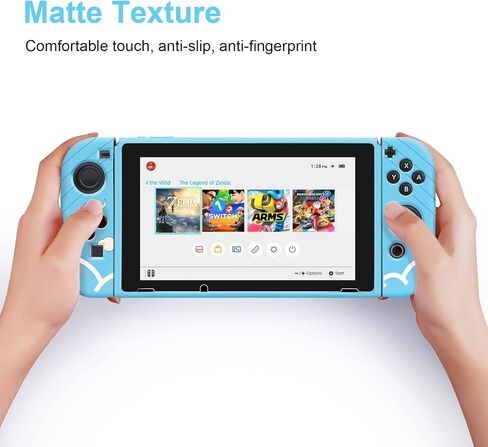 حافظة واقية ناعمة من JINGDU متوافقة مع وحدة التحكم Switch وJoy-Cons، رفيعة ونحيفة وخفيفة، يمكن إدخال المفتاح في قاعدة الشحن مع الغلاف، مناسبة فقط للتبديل (ليس لطراز OLED)، كلب، أزرق in Kuwait