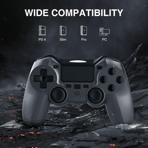 وحدة تحكم OFOTEIN، وحدة تحكم ألعاب متوافقة مع Playstation 4/Slim/Pro/PC مع عصا تحكم سريعة الاستجابة وأزرار/صوت/Turbo in Saudi Arabia