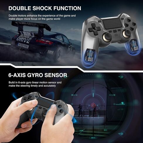 وحدة تحكم OFOTEIN، وحدة تحكم ألعاب متوافقة مع Playstation 4/Slim/Pro/PC مع عصا تحكم سريعة الاستجابة وأزرار/صوت/Turbo in Saudi Arabia