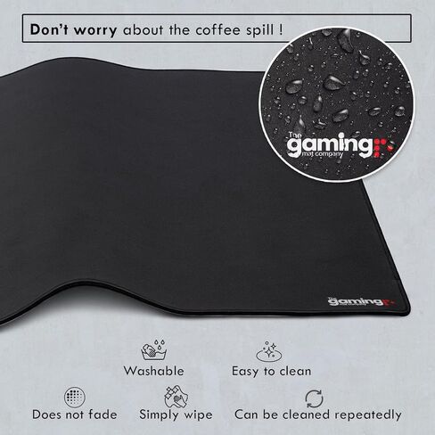 GMC Deluxe Pro Black X2 Professional Gaming Mouse Pad - Extended Keyboard Mouse Mat with Stitched Edges - Non Slip, Waterproof, Rubber Base Desk Mat (48" x 24" x 0.16") in Kuwait