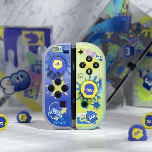 Switch Thumb Grips Joystick Caps Compatible with Splatoon Nintendo Switch, Cute Silicone Joystick Cover Compatible with Nintendo Switch OLED/Lite Controller Accessories in Saudi Arabia