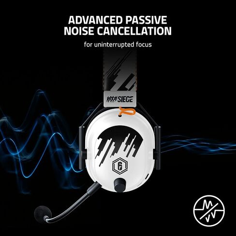 Razer BlackShark V2 Pro - سماعة رأس لاسلكية ممتازة للألعاب الرياضية الإلكترونية (تقنية لاسلكية فائقة السرعة، محركات Tri Force Titanium 50 مم، ميكروفون فائق الوضوح Supercardioid) Rainbow 6 Siege (متجددة) in Saudi Arabia