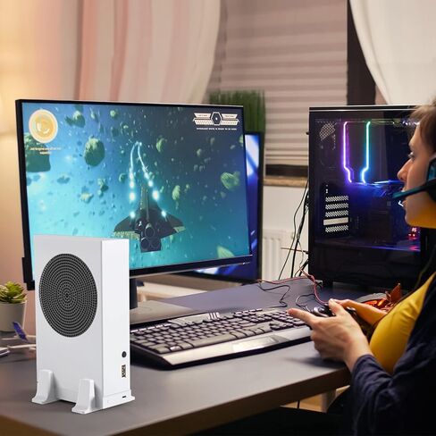 Cooling Stand with Fan for Xbox Series S - ZAONOOL Fan Cooling System - Cooler Fan with 3 Level Speed & 2 USB Ports - Top or Bottom Dual Purpose High Speed Fan for Xbox Series S Console Accessories in Kuwait