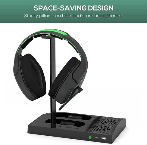 FASTSNAIL Cooling Fan Station for Xbox Series S - 1400mAh Rechargeable Battery Pack & Dual Controller Charging Dock, High Speed Cooler Stand with Headset Holder Compatible with Xbox Series S Console in Saudi Arabia