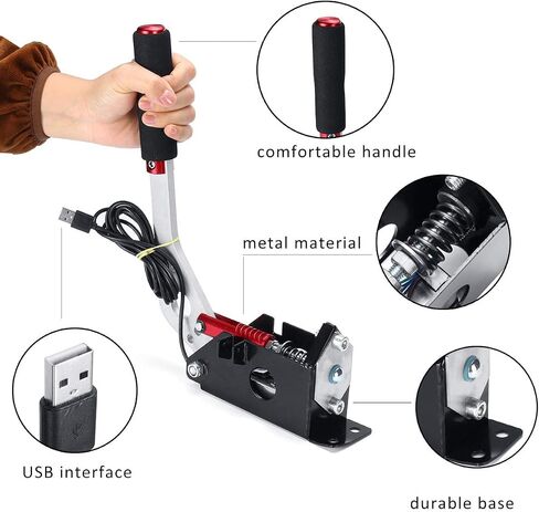 Neeknn USB Handbrake + Clamp PC Windows لألعاب Sim Racing G25 G27 G29 T500 FANATECOSW Dirt Rally (أسود + مشبك) in Kuwait