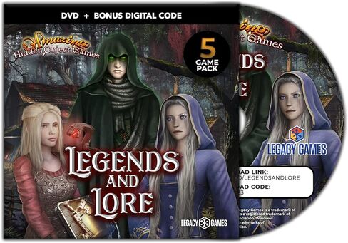 ألعاب الأشياء المخفية المذهلة للكمبيوتر الشخصي: Legends and Lore Vol. حزمة 2، 5 أقراص DVD للألعاب + رموز التنزيل الرقمي (الكمبيوتر الشخصي) in Saudi Arabia
