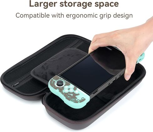 حقيبة حمل من السيليكون المضيئة من WISHAVEN متوافقة مع حافظة Nintendo Switch/Switch OLED مع قبضة مريحة - حقيبة حمل رفيعة محمولة للسفر، ملحقات مفاتيح التخزين (الآثار المفقودة) in Kuwait