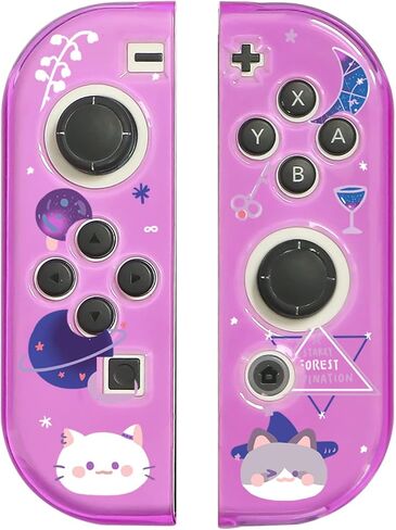 Cute Joycon Sticks Cover Case for Nintendo Switch and Switch OLED, TPU Soft Shell for Joycon Sticks, pink kawaii joycon protective skins (Clear Pink- Unicorn) in Saudi Arabia