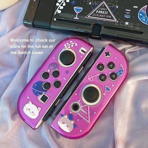 Cute Joycon Sticks Cover Case for Nintendo Switch and Switch OLED, TPU Soft Shell for Joycon Sticks, pink kawaii joycon protective skins (Clear Pink- Unicorn) in Saudi Arabia