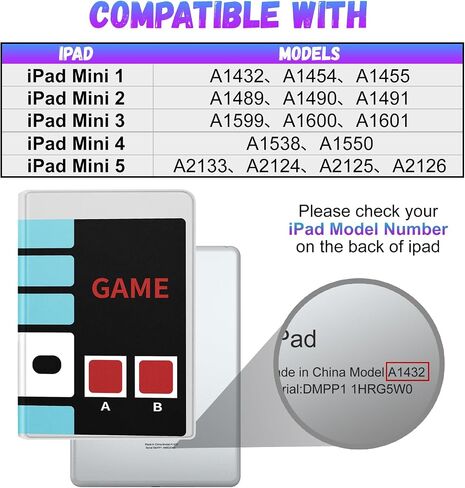 حافظة Uppuppy لجهاز Apple iPad Mini 5/4/3/2/1، حافظة لجهاز iPad Mini 5th/4th/3rd/2nd/1st من الجيل للأطفال والأولاد اللطيفين والنساء والمراهقين والرجال بتصميم جميل لجهاز iPad Mini 7.9 بوصة in Kuwait
