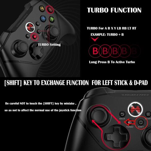 BEITONG Asura 2Pro PC وحدة تحكم ألعاب Hall Effect Trigger Wireless Gamepad لنظام التشغيل Windows 7 8 10 11 Switch Steam Deck Tesla، اهتزاز مزدوج/ماكرو/أزرار متقدمة/حساسية عصا التحكم وضبط المنطقة الميتة in Kuwait