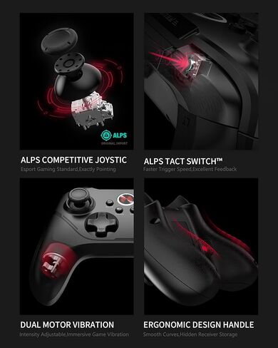 BEITONG Asura 2Pro PC وحدة تحكم ألعاب Hall Effect Trigger Wireless Gamepad لنظام التشغيل Windows 7 8 10 11 Switch Steam Deck Tesla، اهتزاز مزدوج/ماكرو/أزرار متقدمة/حساسية عصا التحكم وضبط المنطقة الميتة in Kuwait