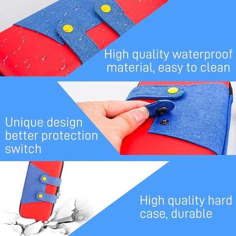HYPERCASE Classic Theme for Mario Carrying Case Compatible with Nintendo Switch OLED, Cute Protective Case Storage 10 Games for Switch OLED Kits with Gradient Shell, Screen Protector, 2 Thumb Grips. in Saudi Arabia