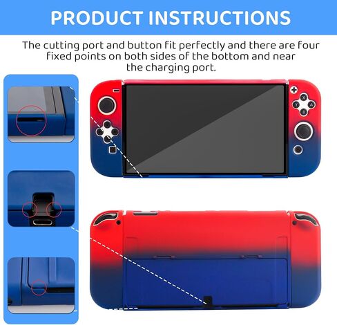 HYPERCASE Classic Theme for Mario Carrying Case Compatible with Nintendo Switch OLED, Cute Protective Case Storage 10 Games for Switch OLED Kits with Gradient Shell, Screen Protector, 2 Thumb Grips. in Saudi Arabia